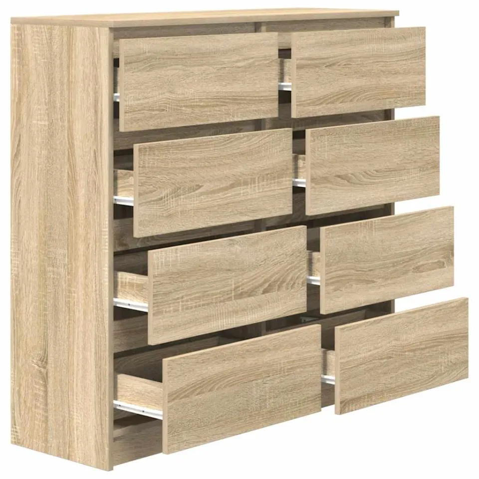 vidaXL Dressoir 100x35x99 cm bewerkt hout sonoma eikenkleurig, foto 4
