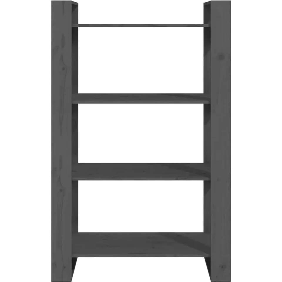vidaXL Boekenkast/kamerscherm 80x35x125 cm massief grenenhout grijs, foto 4