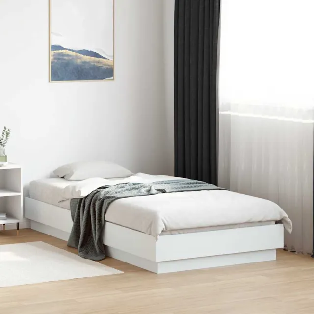 vidaXL Bedframe bewerkt hout wit 90x190 cm