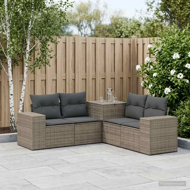 vidaXL Bankstel 5 st Grijs en Donkergrijs 200 x 200 x 85 cm