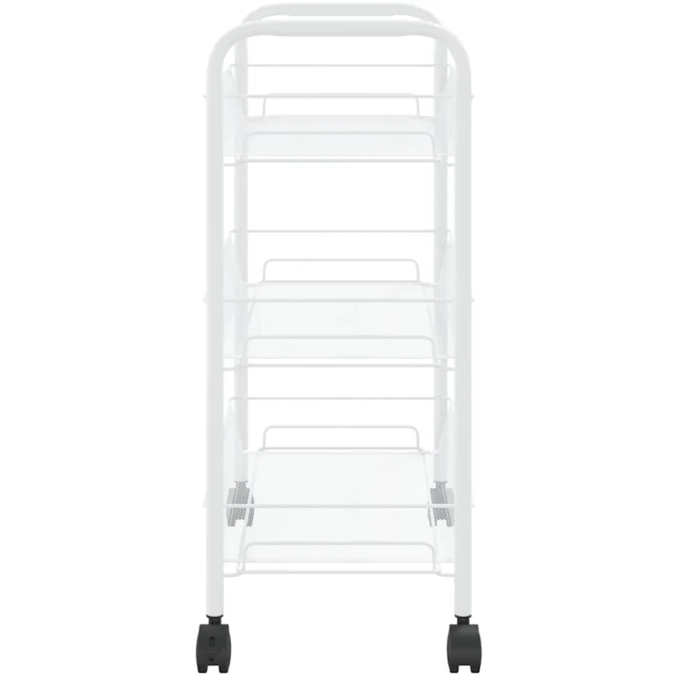 vidaXL Keukentrolley 3-laags 46x26x54 cm ijzer wit, foto 4