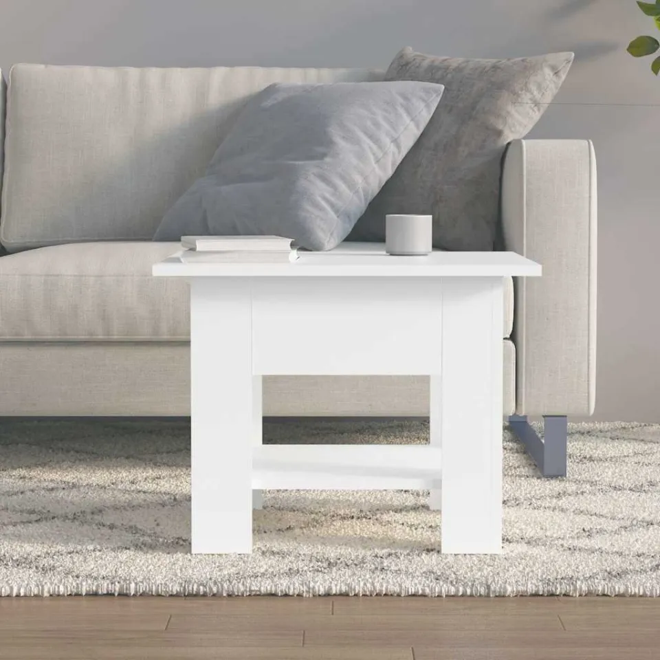 vidaXL Salontafel 55x55x42 cm bewerkt hout wit, foto 3
