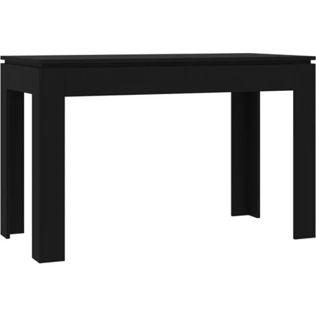 vidaXL Eettafel - 120x60x76 - cm - bewerkt - hout - zwart