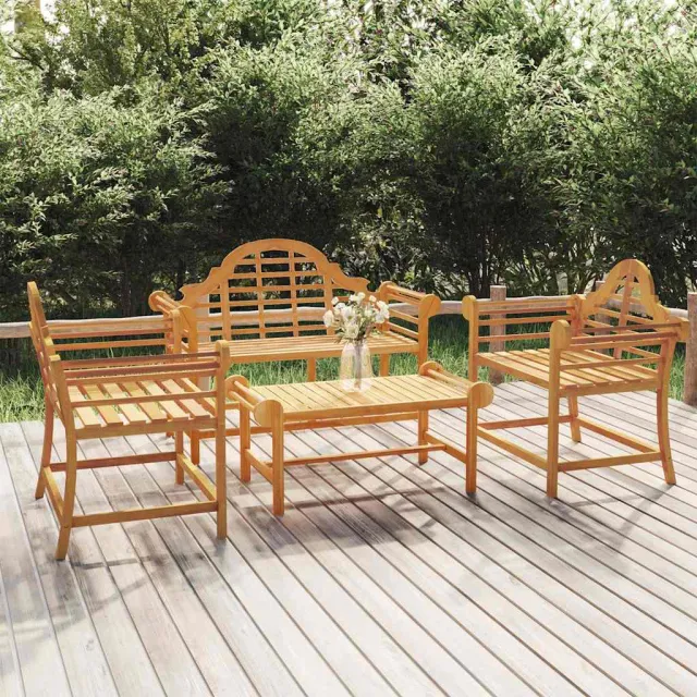 vidaXL 4-delige Loungeset massief teakhout bruin, foto 2