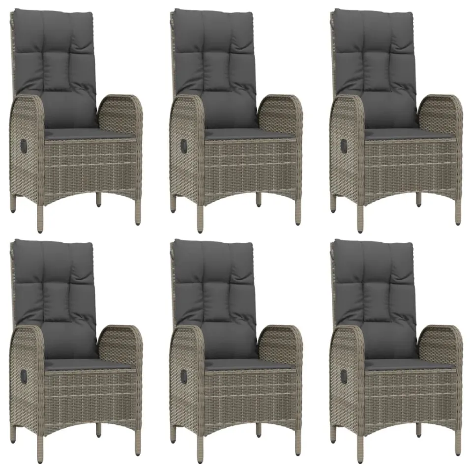 vidaXL 9-delige Tuinset met kussens poly rattan zwart en grijs, foto 3