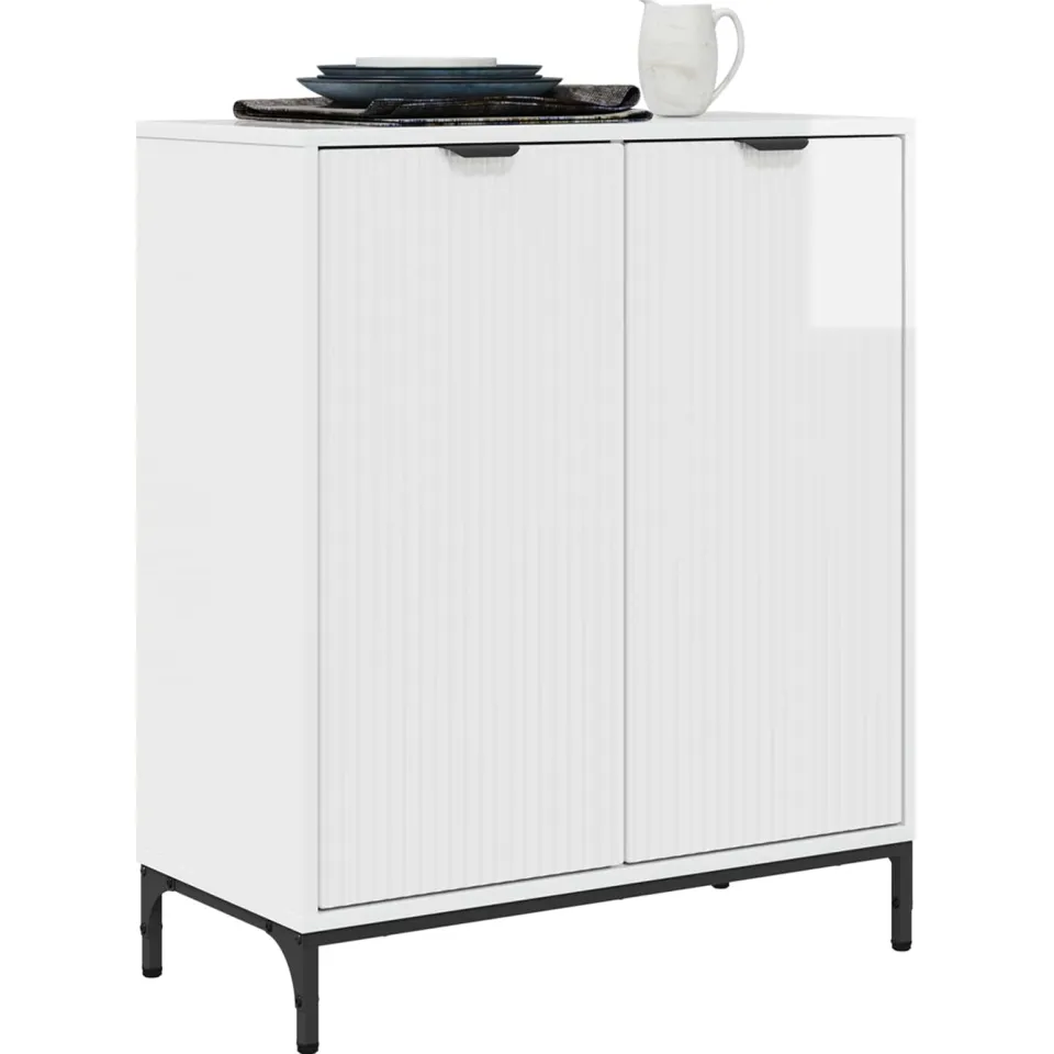 vidaXL Dressoir Hoogglans wit 69,5 x 33 x 82 cm Bewerkt hout
