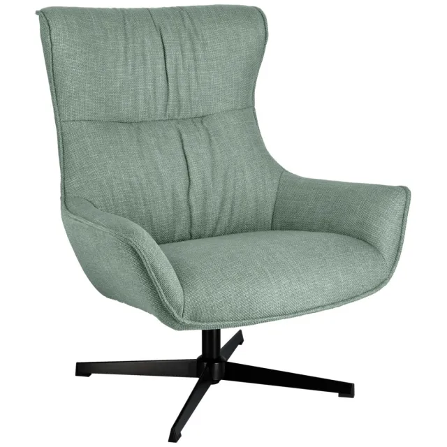 Vega Oorfauteuil Elvar; 85x85x101 cm (BxDxH); zitting grijsblauw, frame zwart