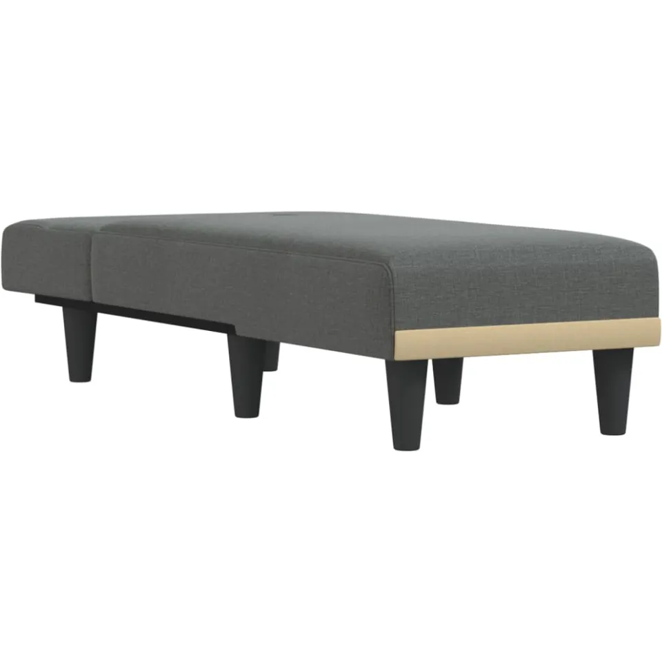 vidaXL Chaise longue stof donkergrijs grijs, foto 2
