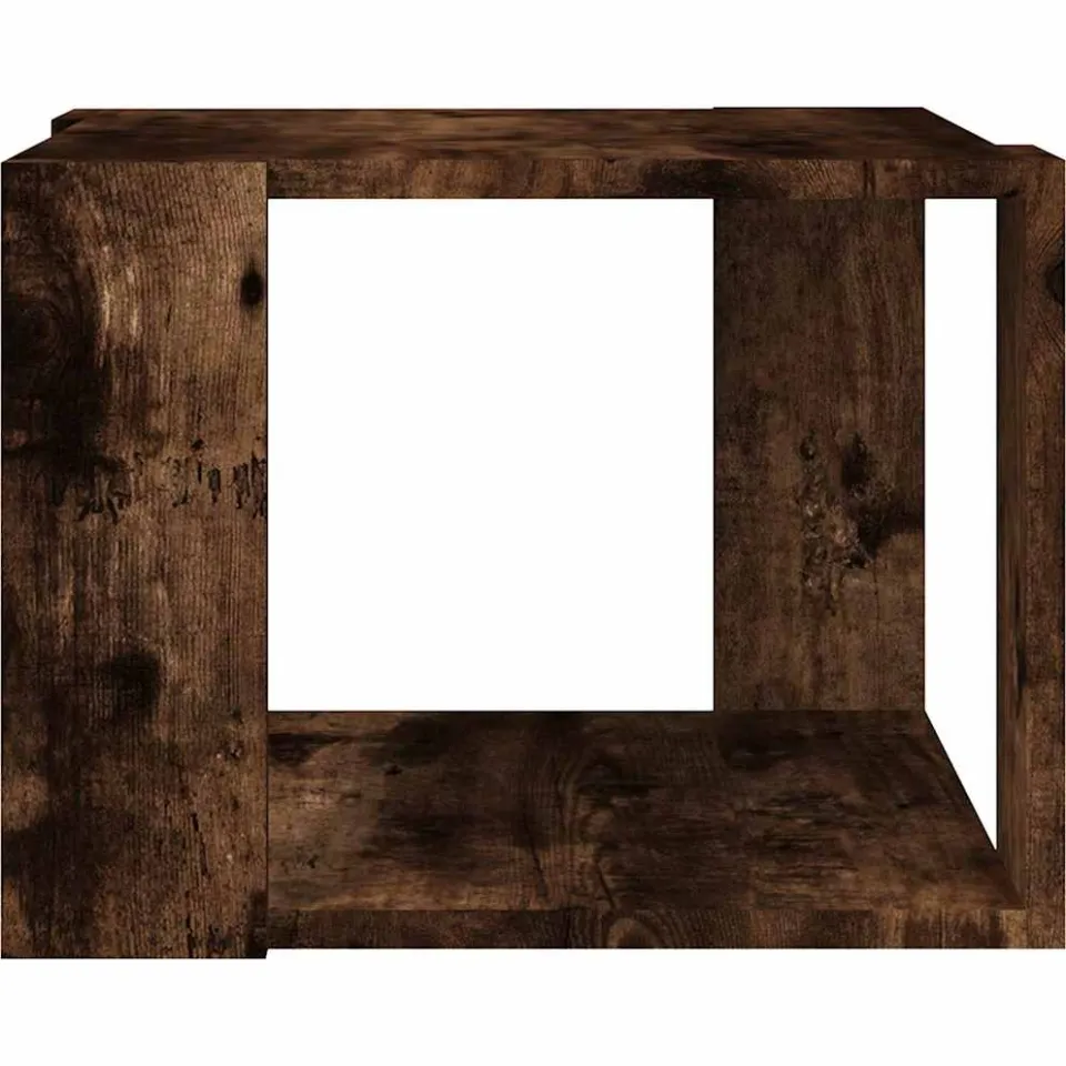 vidaXL Salontafel 40x40x30 cm bewerkt hout gerookt eikenkleurig, foto 4