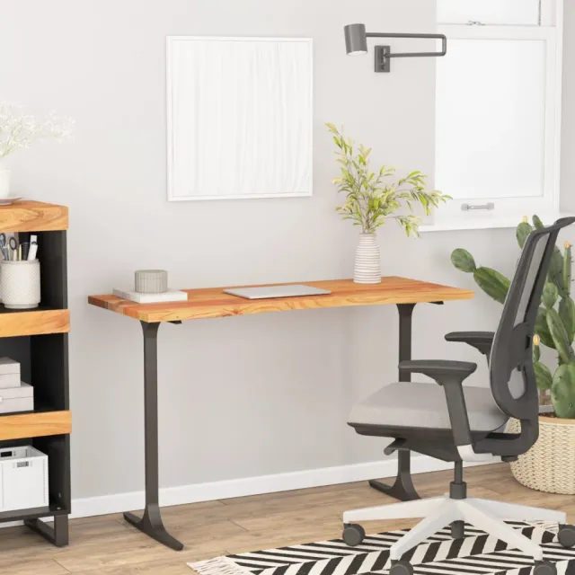 vidaXL Bureaublad rechthoekig 110x60x2,5 cm massief acaciahout bruin, foto 2