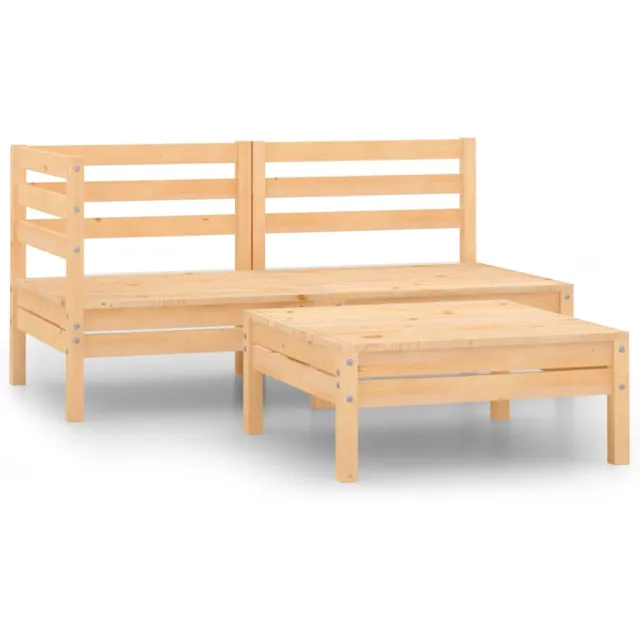 vidaXL 3-delige Loungeset massief grenenhout Bruin