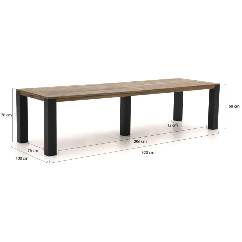 Intenso Furniture Intenso Mazzano/ROUGH-X 320cm lounge-dining tuinset 7-delig verstelbaar grijs, foto 3