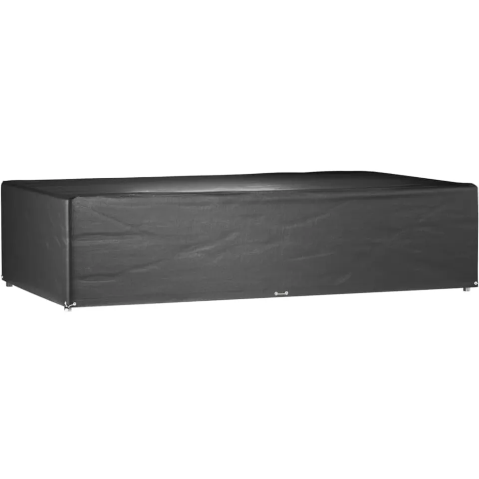 vidaXL Tuinmeubelhoezen 2 st 12 oogjes rechthoekig 315x180x75 cm zwart, foto 2