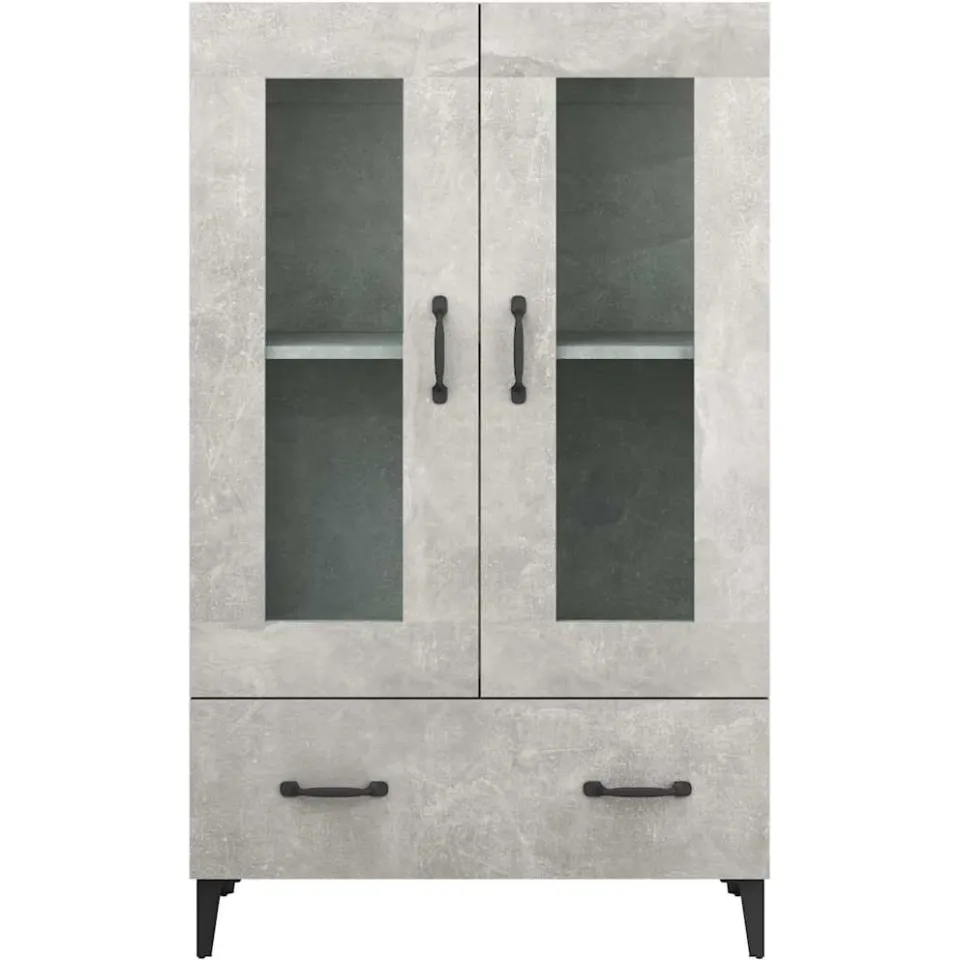 vidaXL Hoge kast 70x31x115 cm bewerkt hout betongrijs grijs, foto 4