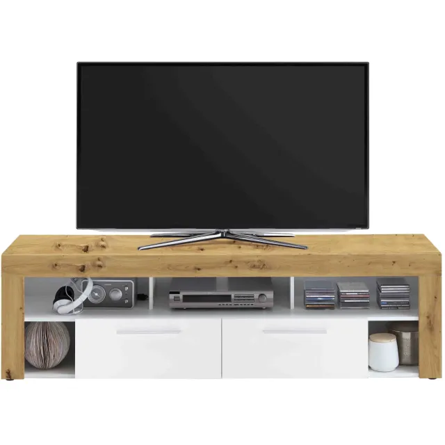 tv-meubel Enrico Artisan eiken wit Bruin | Wit
