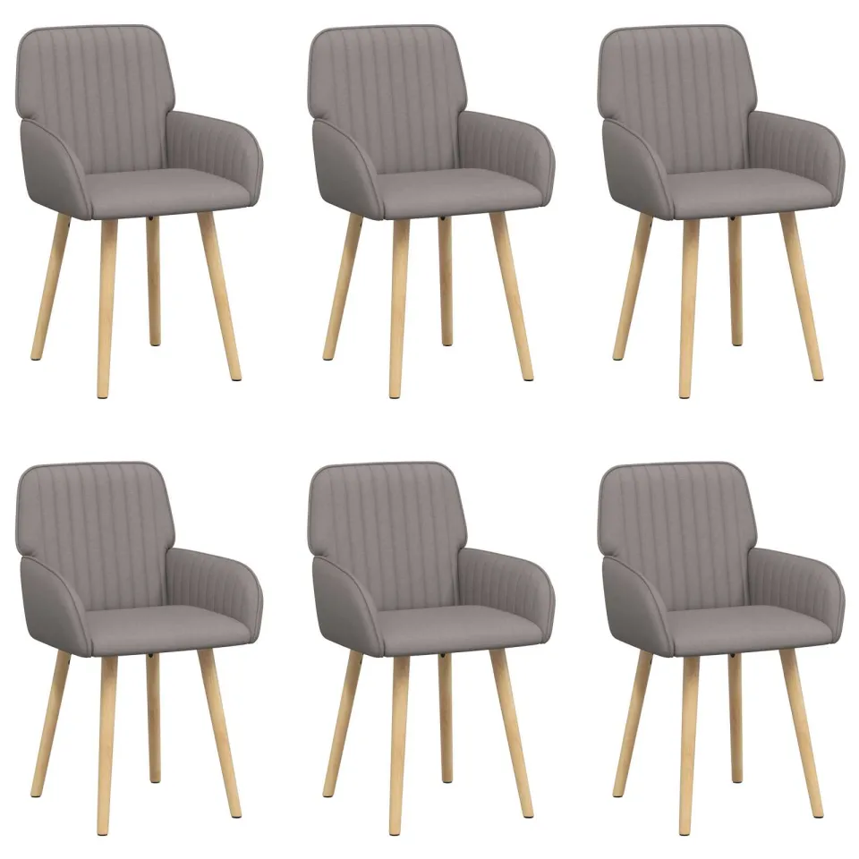 vidaXL Eettafelstoelen 6 st Stof Taupe 56,5 x 50 x 87,5 cm, foto 3