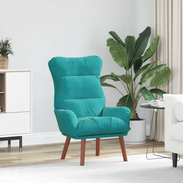 vidaXL Fauteuil Turquoise 69 x 74 x 93 cm Fluweel