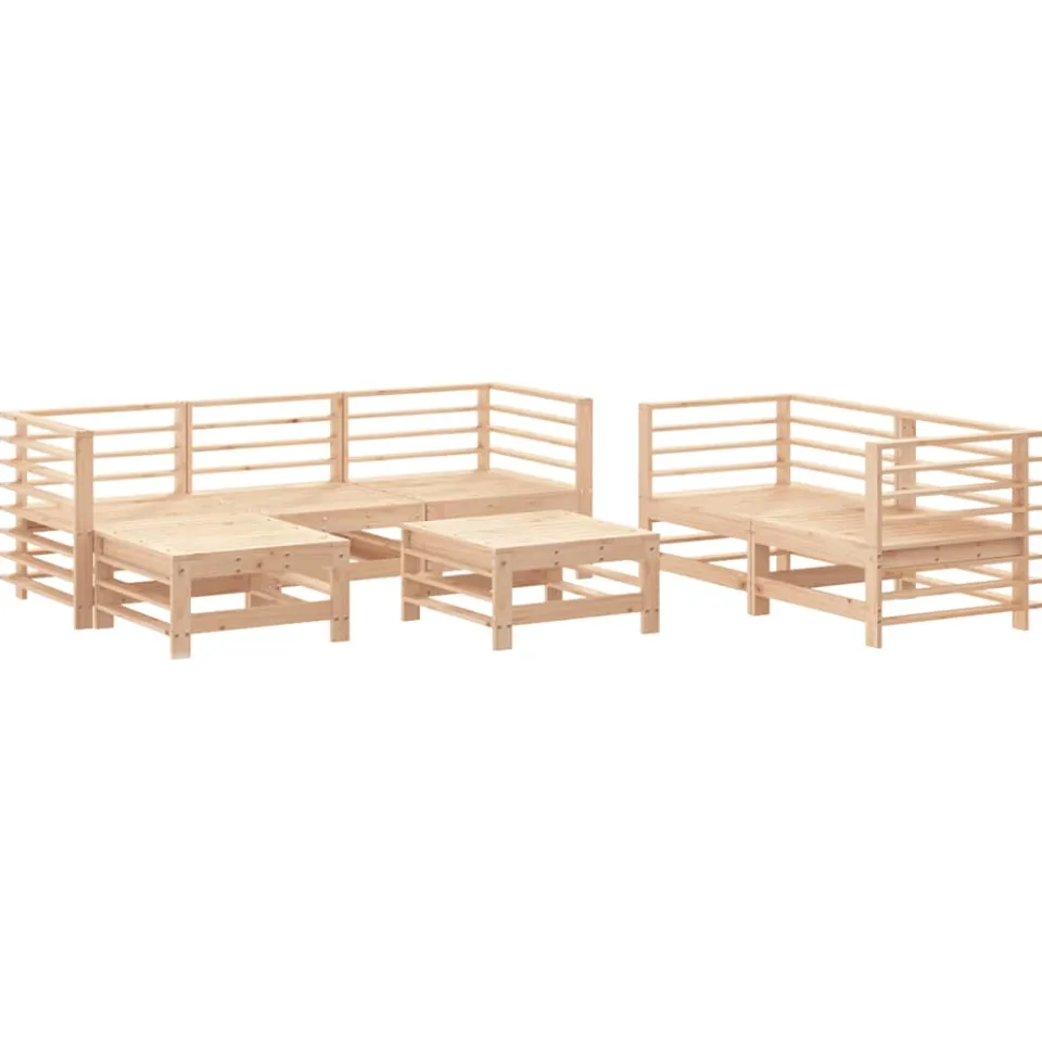 vidaXL 7-delige Loungeset massief grenenhout Bruin