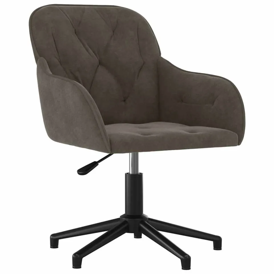 vidaXL Eetkamerstoelen draaibaar 2 st fluweel donkergrijs