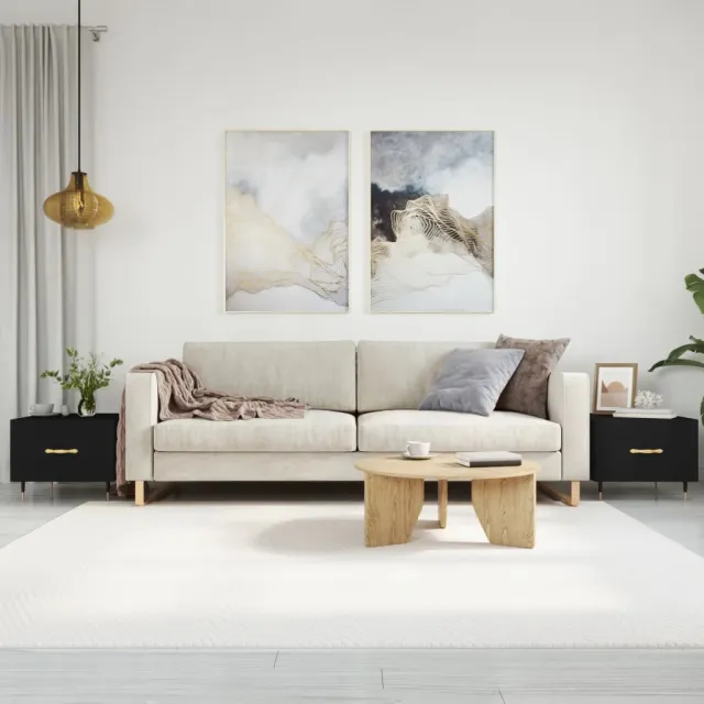 vidaXL Salontafels 2 st 50x50x40 cm bewerkt hout zwart, foto 2