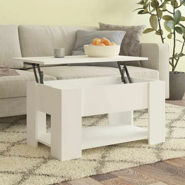 vidaXL Salontafel 79x49x41 cm bewerkt hout wit, foto 2