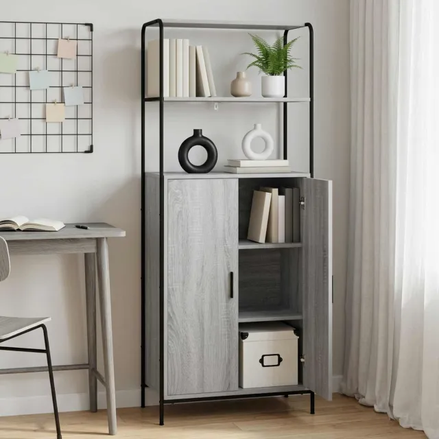 vidaXL Hoge kast Grijs Sonoma 40 x 33 x 161 cm Bewerkt hout, foto 2