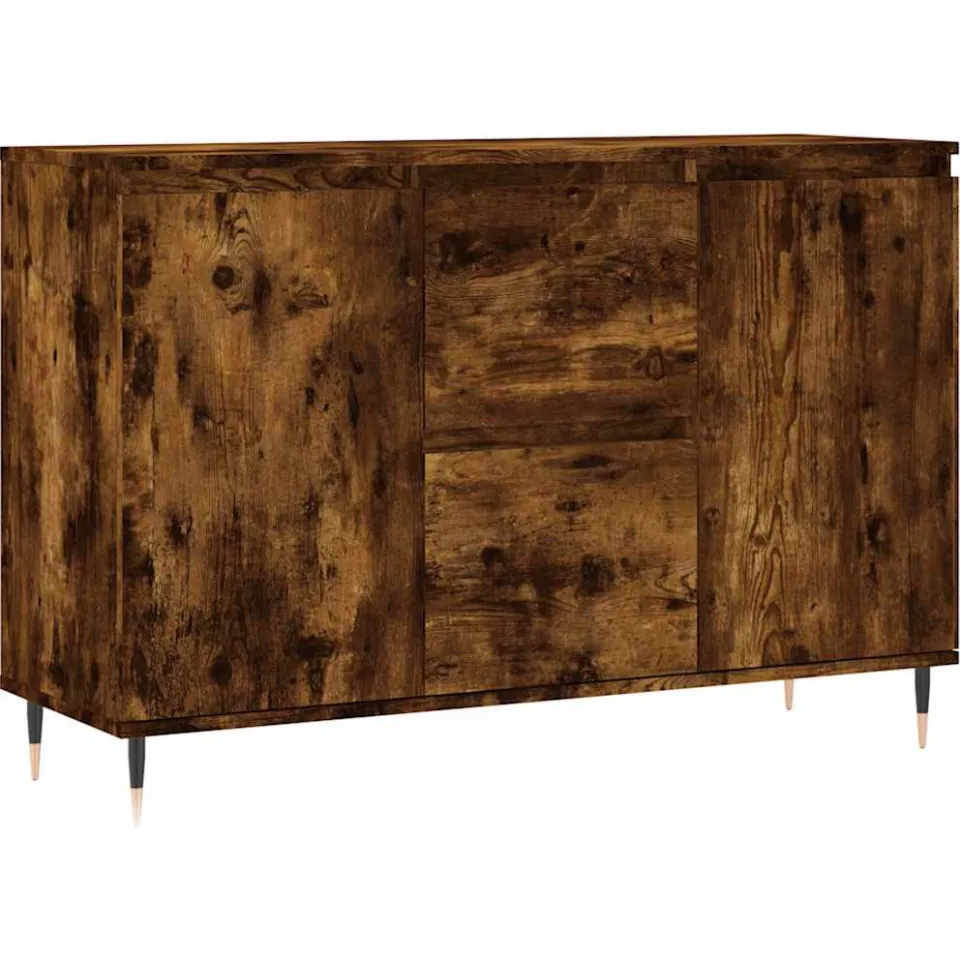 vidaXL Dressoir 101,5x35x70 cm bewerkt hout gerookt eikenkleurig, foto 3