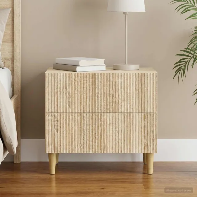 vidaXL Nachtkastje Sonoma Eiken 62 x 34,5 x 48 cm Bewerkt hout, foto 2