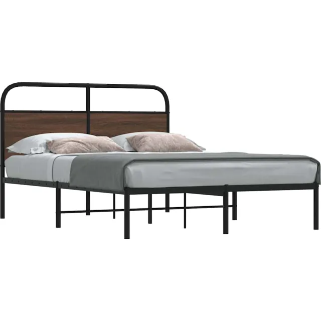 vidaXL Bedframe zonder matras bewerkt hout bruin eikenkleur 120x190 cm