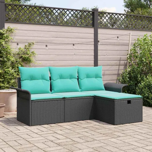 vidaXL Tuin Sofa Set 4 st Poly riet bruin, foto 2