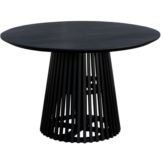 Lewis & Loft Eettafel Levi - Rond - FSC-gecertificeerd mangohout - Ø120 cm - Zwart