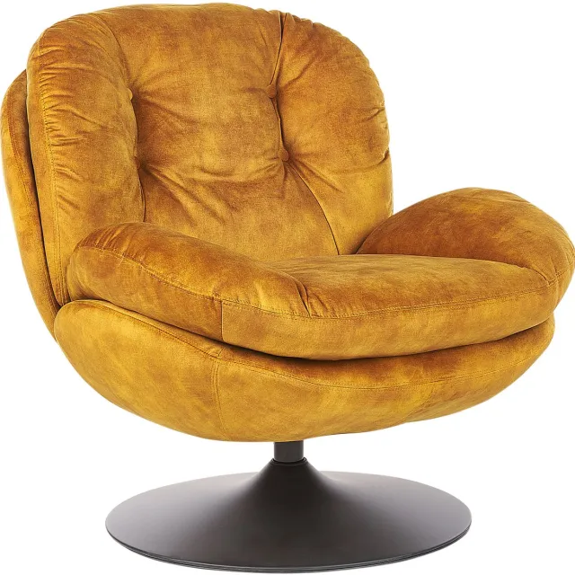 Beliani NOLVIK - Fauteuil - Mosterdgeel - Fluweel