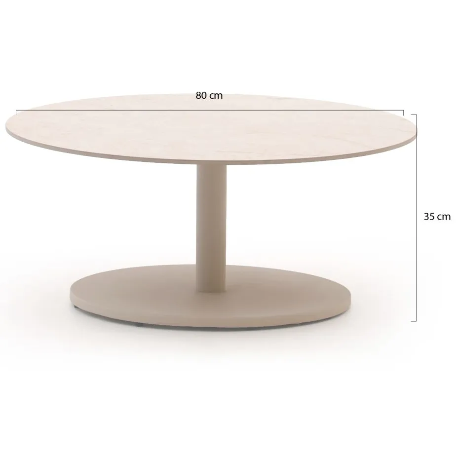 Manifesto Furniture Manifesto Monticano lounge tuintafel ø 80cm (h: 35cm) taupe, foto 2