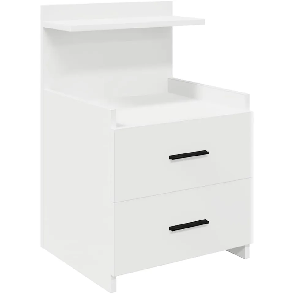 vidaXL Nachtkastje met 2 lades 40x36,5x62 cm wit, foto 3