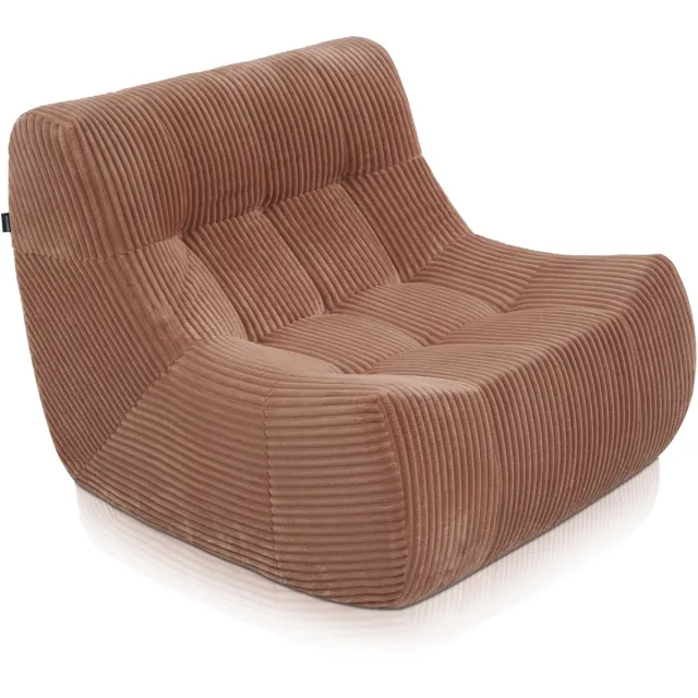 Popsofa Armchair Rave Ribstof Terracotta/Roze