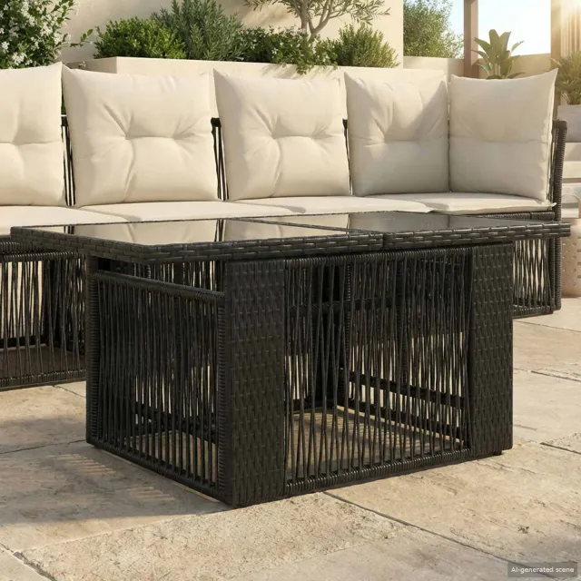 vidaXL Tuinstafel met opklapbare functie Zwart 100 x 55 x 37 cm, foto 2