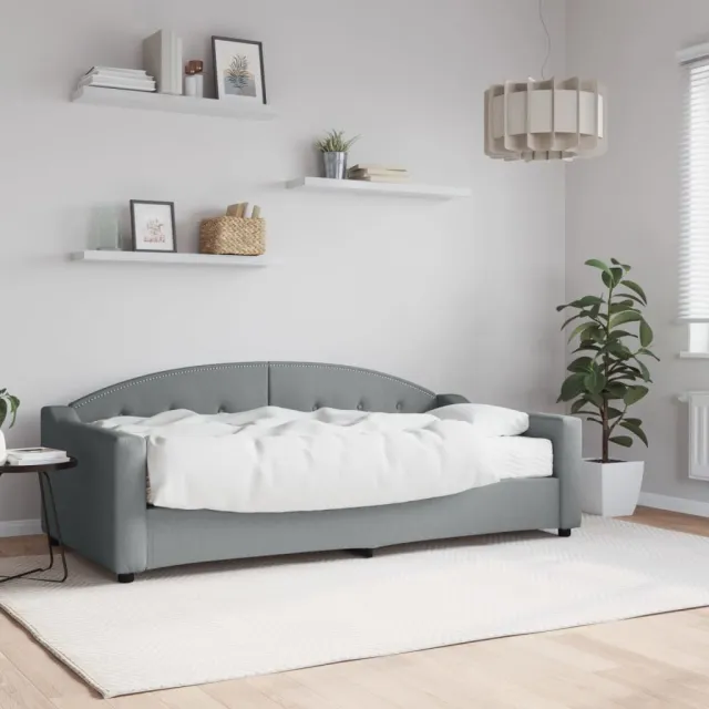 vidaXL Slaapbank met matras 90x190 cm stof lichtgrijs grijs