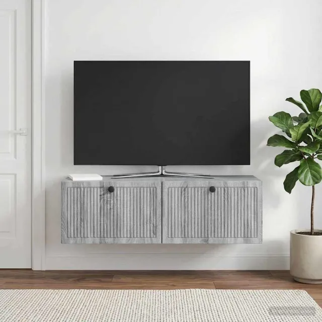 vidaXL Wandbeugel TV-kast Grijs sonoma 98 x 31 x 30 cm Bewerkt hout
