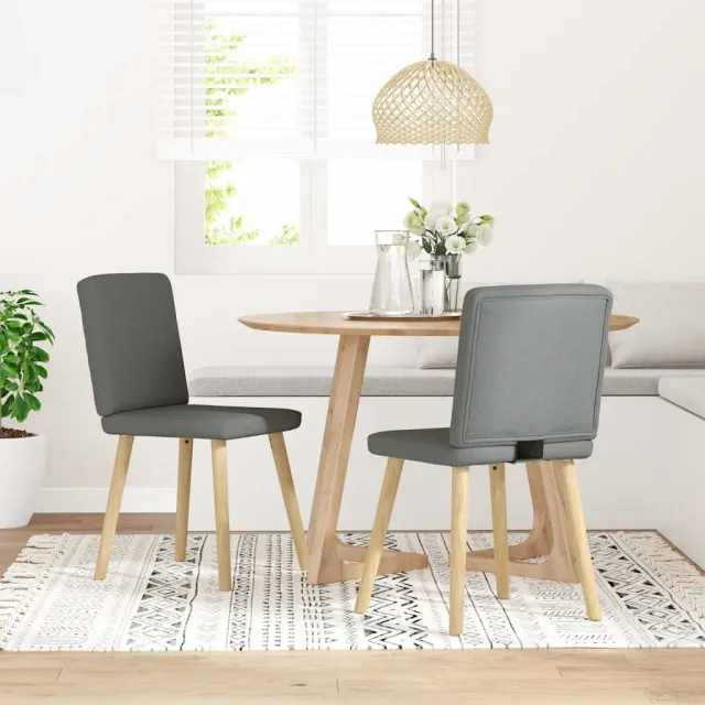 vidaXL Eetkamerstoelen 2 st stof donkergrijs grijs, foto 2