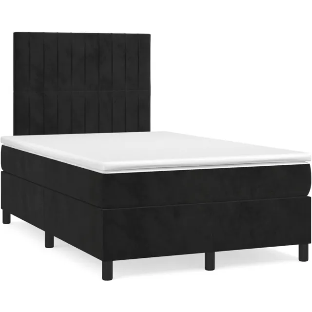 vidaXL Boxspring met matras fluweel zwart 120x190 cm