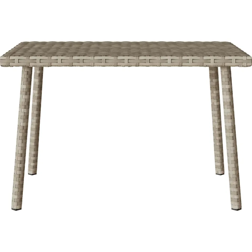 vidaXL Tuin salontafel rechthoekig 60x40x37 cm poly rattan lichtgrijs grijs, foto 4
