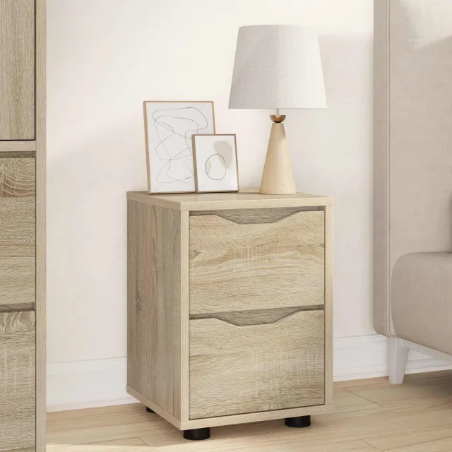 vidaXL Nachtkastjes 2 st Sonoma Eiken 30,5 x 30 x 43 cm Bewerkt hout, foto 4