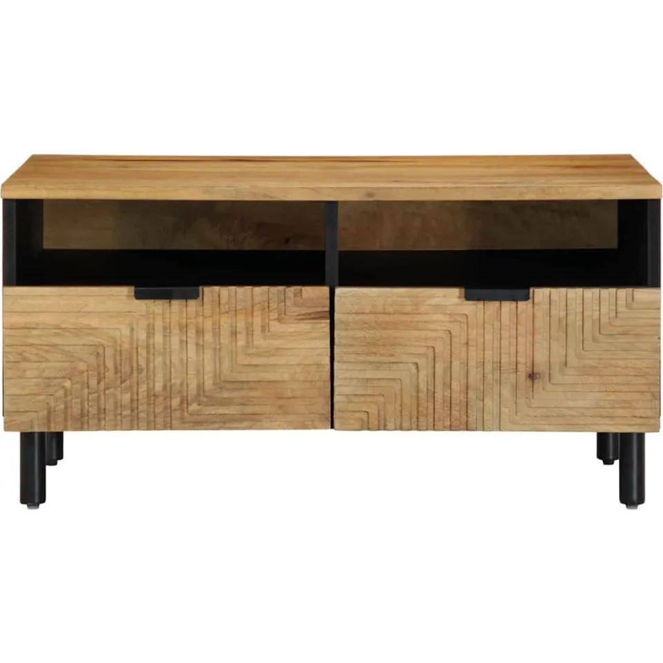 vidaXL Salontafel 80x54x40 cm massief mangohout bruin, foto 3