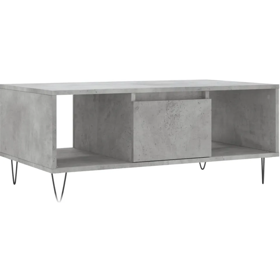 vidaXL Salontafel 90x50x36,5 cm bewerkt hout betongrijs grijs