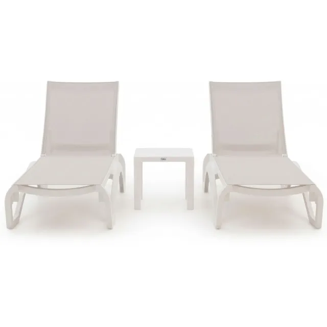 Forza Furniture Forza Russi ligbed set 3-delig stapelbaar verstelbaar wit, foto 2