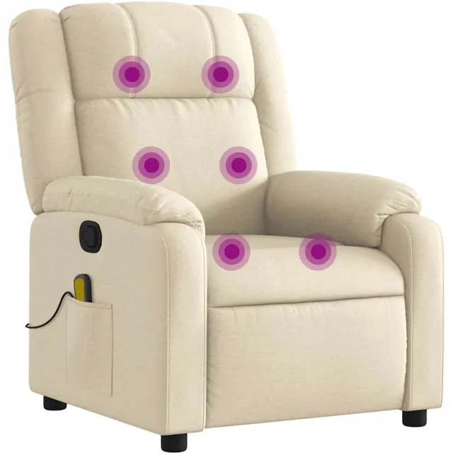 vidaXL Massagestoel - verstelbaar - stof - crèmekleurig