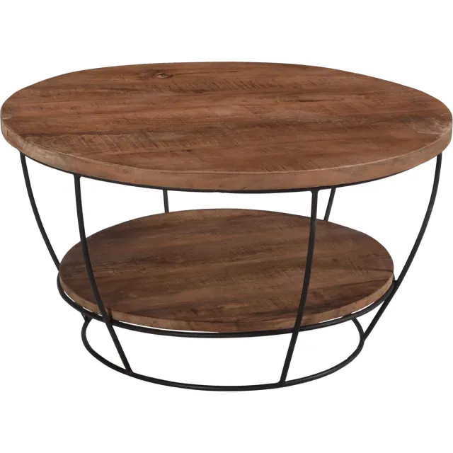 Brix Salontafel Brix Evan - 85x85x44cm - Mangohout Natuurlijk