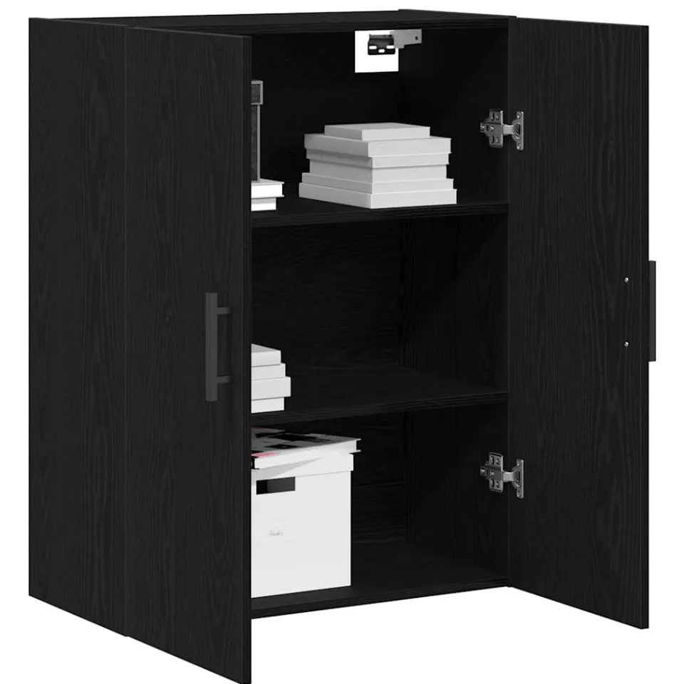 vidaXL Wandkast Zwart Eiken 69,5 x 34 x 90 cm Bewerkt hout