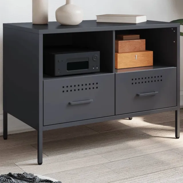 vidaXL Tv-meubel 68x39x50,5 cm staal antracietkleurig Anthraciet