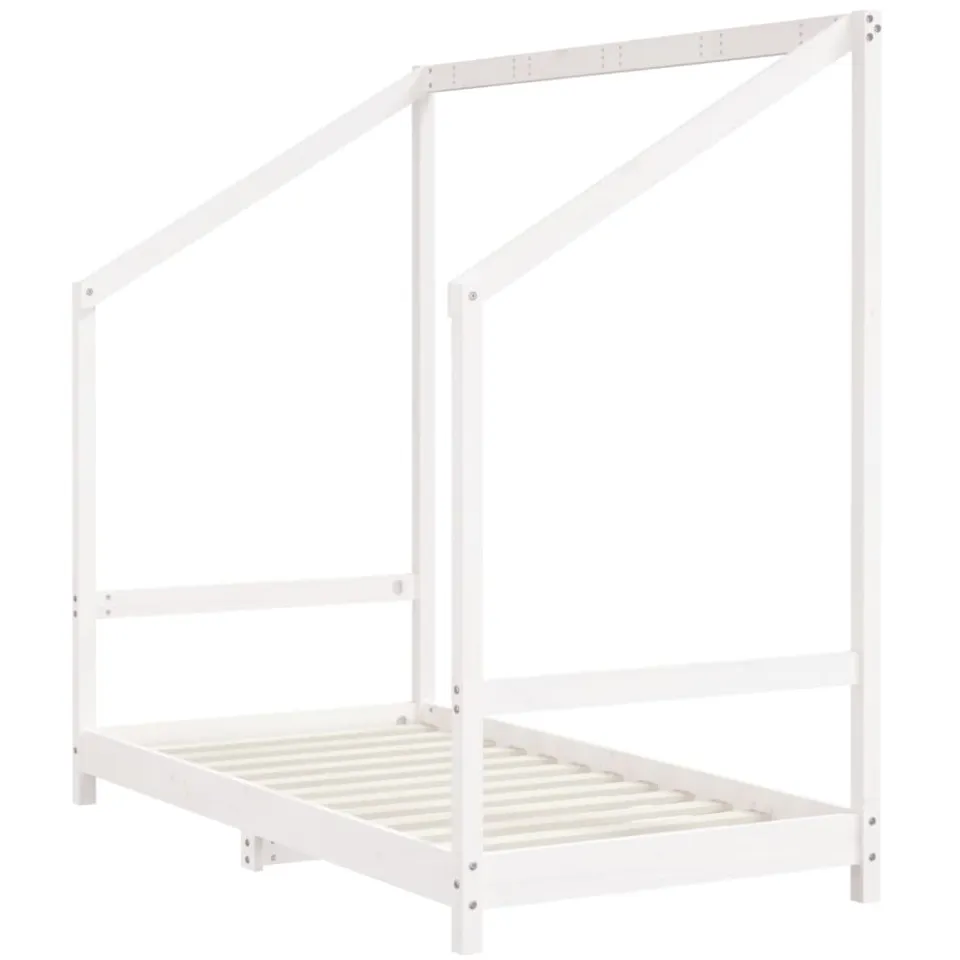 vidaXL Kinderbedframe 80x160 cm massief grenenhout wit